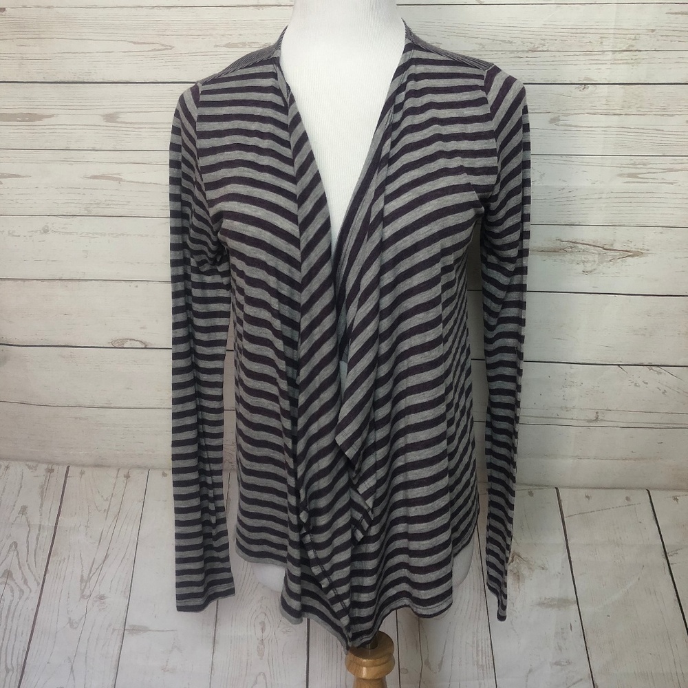 Velvet By Graham & Spencer Purple Gray Cardigan